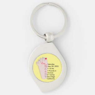 Personalisierte neue Babygeschenke - Geburtsstunde Schlüsselanhänger