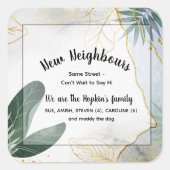 Personalisierte neue Einführungskarte für die Nach Quadratischer Aufkleber (Vorderseite)