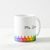 Personalisierte neue Lehrerin Geschenkname Crayon  Kaffeetasse (VorderseiteRechts)
