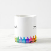 Personalisierte neue Lehrerin Geschenkname Crayon  Kaffeetasse (Mittel)