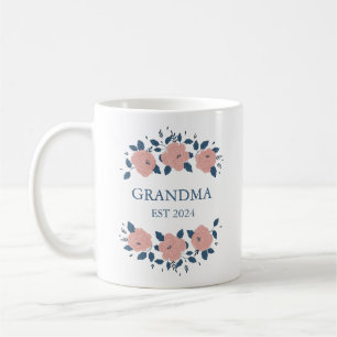 Personalisierte Neue Oma Großmutter Rosa Blumenmus Kaffeetasse