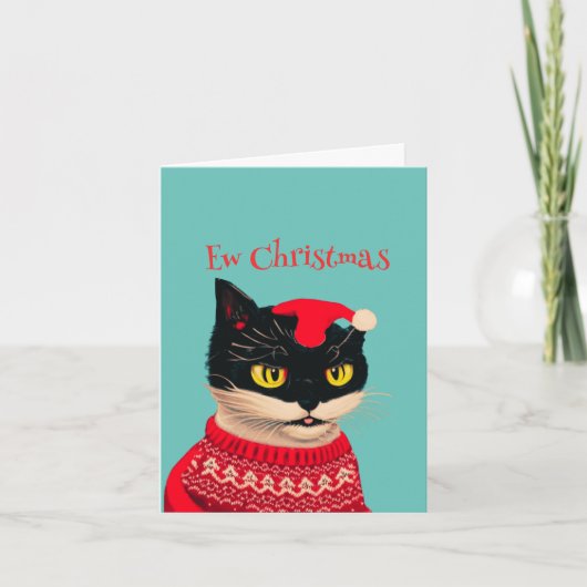 Personalisierte neue Weihnachten Black Cat Anti Ch (Vorderseite)