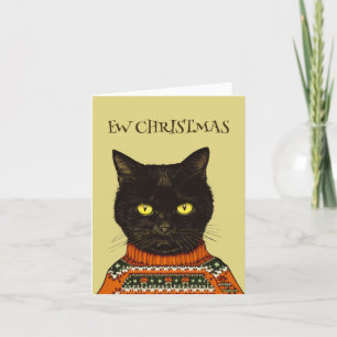 Personalisierte neue Weihnachts-Black Cat Anti Feiertagskarte