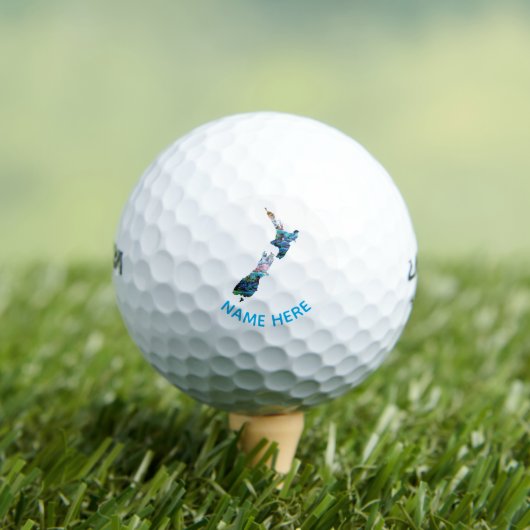PERSONALISIERTE NEUE ZEALAND KARTE PAUA GOLF BALLS GOLFBALL (Insitu T-Shirt)