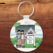 Personalisierte neue Zuhause - Couple Cartoon Schlüsselanhänger (Vorderseite)