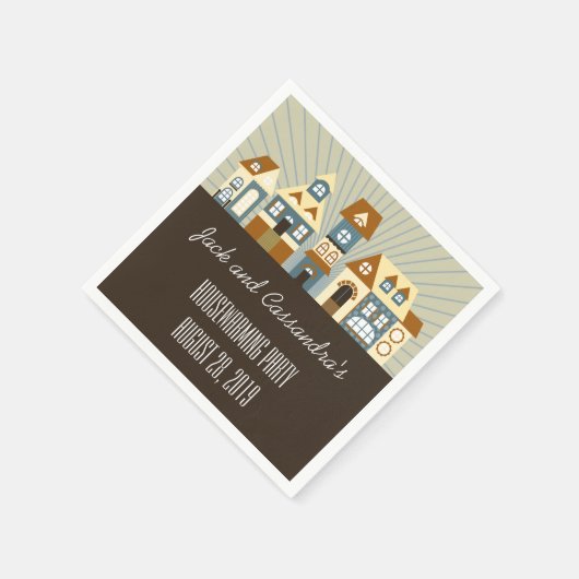 Personalisierte neue Zuhause Housewarming Napkins Serviette (Ecke)
