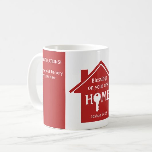 Personalisierte neue Zuhause Kaffeetasse (Vorderseite Links)