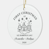 Personalisierte neue Zuhause Paare Weihnachten Keramik Ornament (Links)