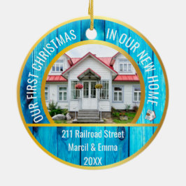 personalisierte neue Zuhause Weihnachten 2022 mit  Keramik Ornament