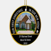 personalisierte neue Zuhause Weihnachten 2022 mit  Keramik Ornament (Rechts)