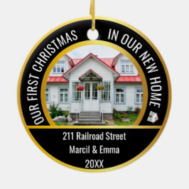 personalisierte neue Zuhause Weihnachten 2022 mit  Keramik Ornament