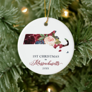 Personalisierte neue Zuhause Weihnachten in Massac Keramik Ornament