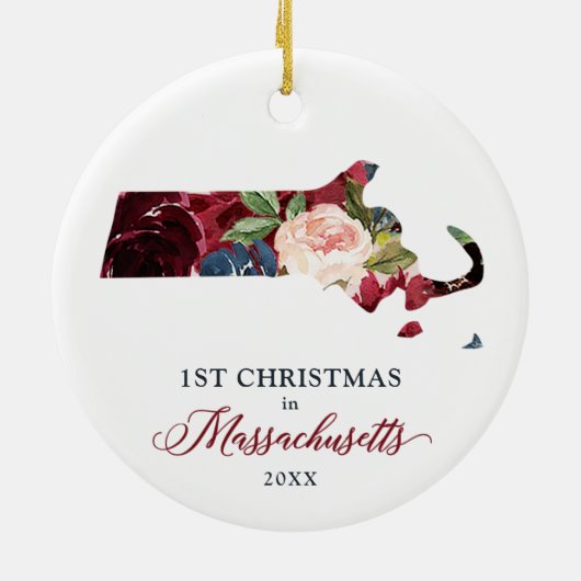 Personalisierte neue Zuhause Weihnachten in Massac Keramik Ornament (Hinten)