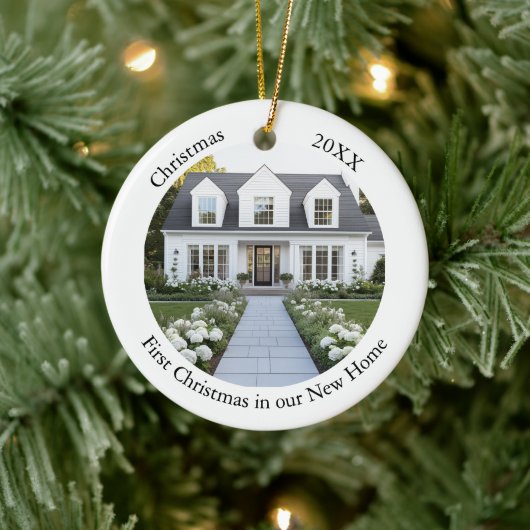 Personalisierte neue Zuhause Weihnachten Keramik Ornament (Baum)