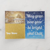 Personalisierte Neujahrsgrüße in Gold (Innen Abgelegt)