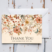 Personalisierte neutrale Beige-Wildblume Dankeskarte