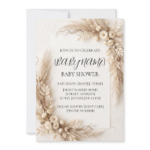 Personalisierte neutrale Boho-Baby-Einladung