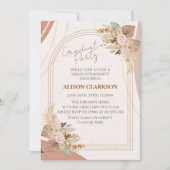 Personalisierte neutrale Boho-Foto-Graduierungspar Einladung (Vorderseite)