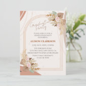 Personalisierte neutrale Boho-Foto-Graduierungspar Einladung (Stehend Vorderseite)