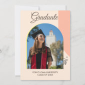 Personalisierte neutrale Boho-Foto-Graduierungspar Einladung (Rückseite)