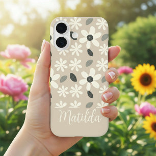 Personalisierte neutrale Farbe Gänseblümchen  iPhone 16 Hülle