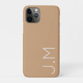 Personalisierte neutrale minimale Anfangsmonogramm Case-Mate iPhone Hülle (Rückseite)