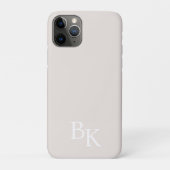 Personalisierte neutrale minimale Anfangsmonogramm Case-Mate iPhone Hülle (Rückseite)