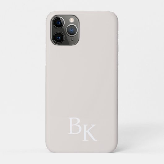 Personalisierte neutrale minimale Anfangsmonogramm Case-Mate iPhone Hülle (Rückseite)