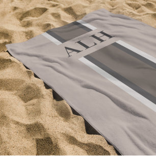 Personalisierte neutrale Streifen moderne Anfangsb Strandtuch