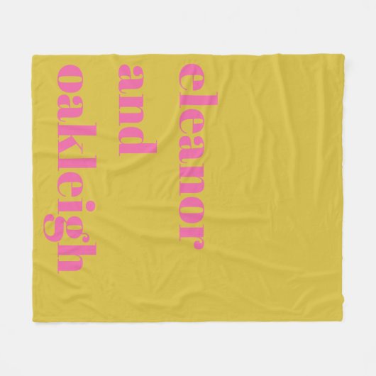 Personalisierte neuverheiratete Paare Name Rosa Ge Fleecedecke (Vorderseite (Horizontal))