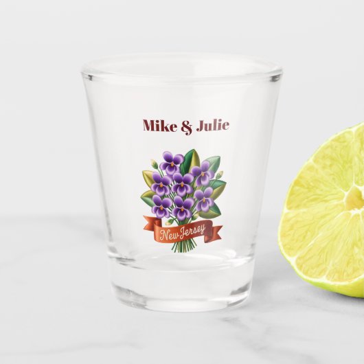 Personalisierte New Jersey Staatsblume Schnapsglas (Vorderseite)