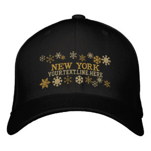 Personalisierte New Yorker Winterschneeflocken Bestickte Baseballkappe