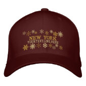 Personalisierte New Yorker Winterschneeflocken Bestickte Baseballkappe (Vorderseite)