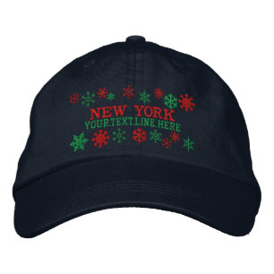 Personalisierte New Yorker Winterschneeflocken Bestickte Kappe