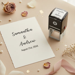 Personalisierte Newlyweds-Namen und Hochzeitstermi Permastempel