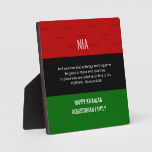 Personalisierte NIA Romans 8 28 Happy Kwanzaa Fotoplatte