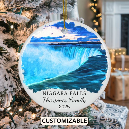 Personalisierte Niagara Falls Ornament, New Yorker Keramik Ornament