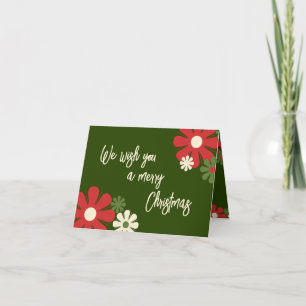 Personalisierte Nicht-Foto Retro-Blumen-Weihnachte Karte