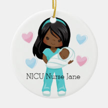 Personalisierte NICU Nurse Holding Baby Christmas