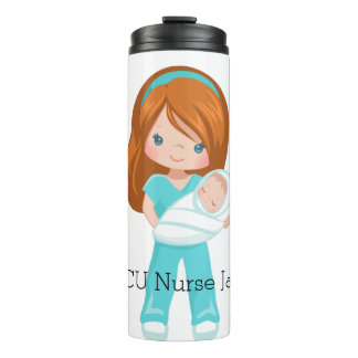 Personalisierte NICU Nurse Holding Baby Christmas Thermosbecher