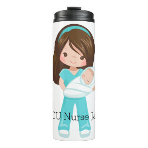 Personalisierte NICU Nurse Holding Baby Christmas Thermosbecher