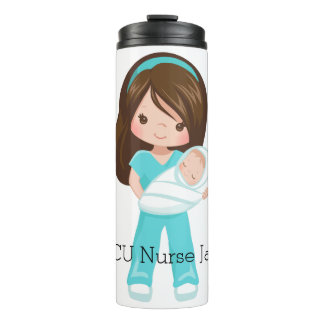 Personalisierte NICU Nurse Holding Baby Christmas Thermosbecher