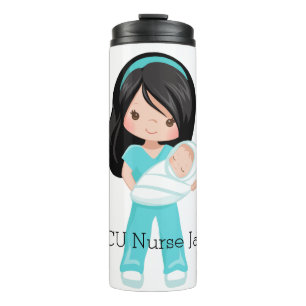 Personalisierte NICU Nurse Holding Baby Christmas Thermosbecher