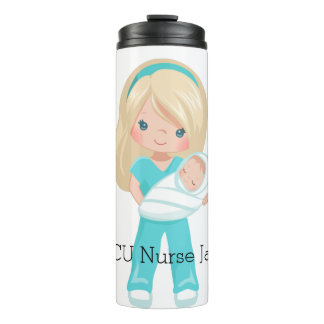 Personalisierte NICU Nurse Holding Baby Christmas Thermosbecher