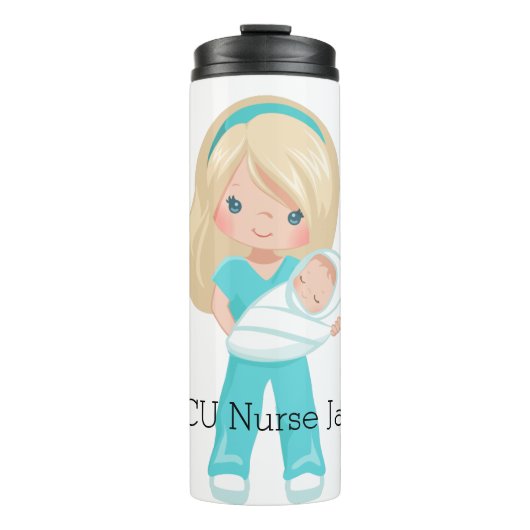 Personalisierte NICU Nurse Holding Baby Christmas Thermosbecher (Vorderseite)