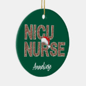 Personalisierte NICU Nurse Weihnachtsmannmütze Keramik Ornament (Rechts)