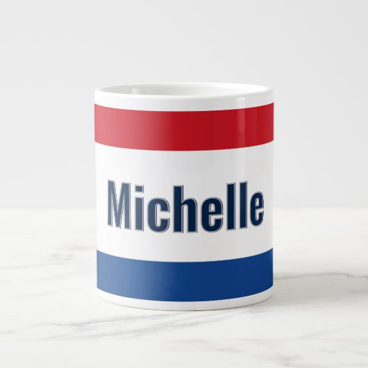 Personalisierte niederländische Flagge Jumbo-Tasse (Vorderseite)