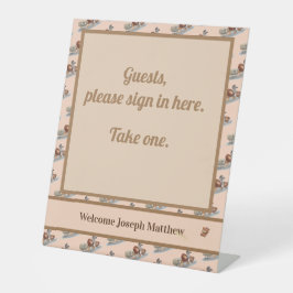 Personalisierte Niedlich gestopfte Tiere Kinderdus Sockelschild