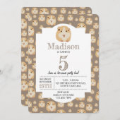 Personalisierte Niedlich Hamster-Muster Geburtstag Einladung (Vorne/Hinten)