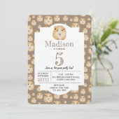 Personalisierte Niedlich Hamster-Muster Geburtstag Einladung (Stehend Vorderseite)